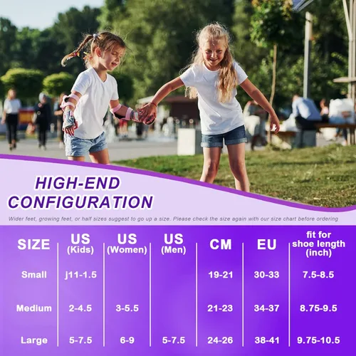 Miniatura 4 de Patines en línea para niñas de 6 a 12 años, cuchillas ajustables de 4 tamaños para niñas y niños, jóvenes y adolescentes, principiantes con ruedas