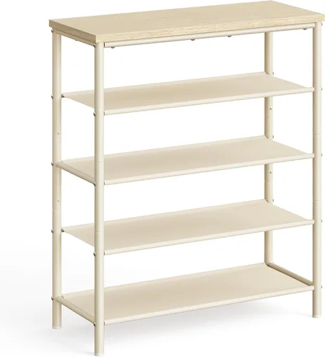 Miniatura 7 de VASAGLE - Zapatero organizador de 4 niveles para entrada y armario, con capacidad para 9-12 pares de zapatos, 3 estantes de tela, estructura