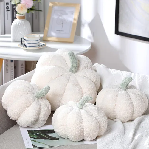 Kajaia 4 almohadas de otoño decorativas de calabaza de Acción de Gracias, almohada de otoño de 11 pulgadas, 7 pulgadas, cojín 3D de Acción de Blanco