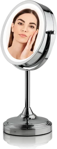 Miniatura 13 de OVENTE Espejo de maquillaje de mesa de 7 pulgadas con aumento de 1X/7X, diseño giratorio de 360° y espejo de tocador independiente de doble cara