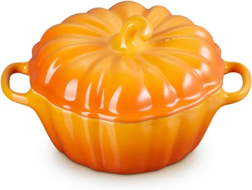 Le Creuset Gres Figural Calabaza Petite Cocotte, 12 oz., Caqui Naranja (Persimmon)