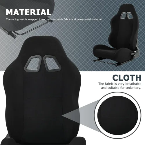 Miniatura 5 de Minneer Asiento de carreras de doble bloqueo deslizante de carga de 300 libras, ángulo ajustable, cómodo, ergonómico, asiento grande y alto, silla