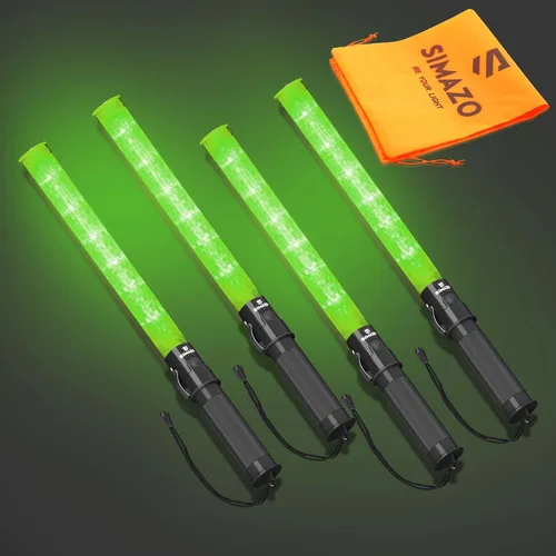 Miniatura 16 de 2 Piezas Varitas de Tráfico de Señalización de 21 Pulgadas con 3 Modos Intermitentes y 6 Luces LED, Bastón de Seguridad de Tráfico con Clip Lateral