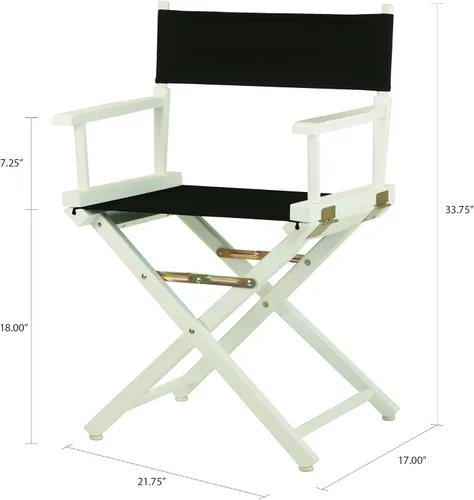 Miniatura 8 de Casual Home - Silla de director de 18.0 in, marco blanco con lona negra