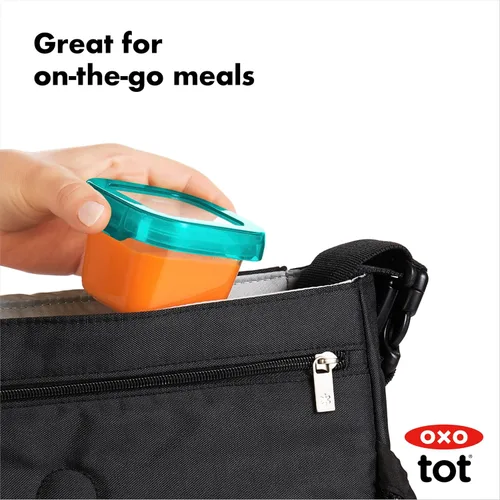 Miniatura 7 de OXO Tot Baby Blocks - Contenedores de almacenamiento para congelador, color verde azulado (4 onzas)