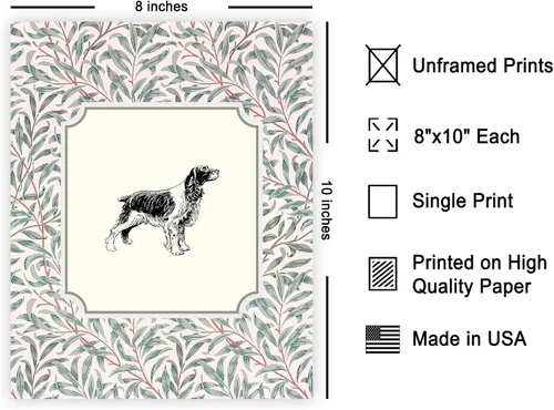 Miniatura 2 de Poster Master Póster Vintage de Cocker Spaniel Inglés - Impronta Retro de Perro - Arte Floral - Arte de Cachorros - Arte para Amantes de Animales