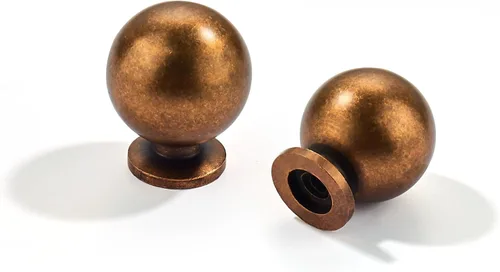 Miniatura 21 de LIMUR - Paquete de 10 tiradores de gabinete de 3 pulgadas (76 mm) con centro de agujero de latón envejecido - Manijas de gabinete de cocina de zinc