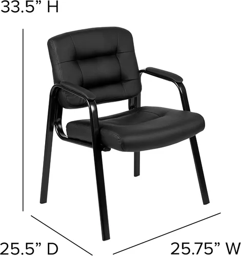 Miniatura 3 de Flash Furniture Darwin Flash Fundamentals LeatherSoft - Silla de recepción ejecutiva, moderna silla copetuda para sala de estar u oficina