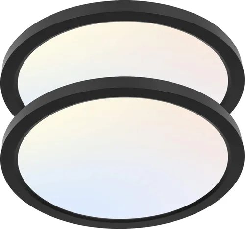 Miniatura 12 de hykolity Paquete de 2 Luces de Panel Plano Redondo LED de 9 Pulgadas con CCT Seleccionable, 18W 1800LM 3000K/4000K/5000K, Lámpara de Techo