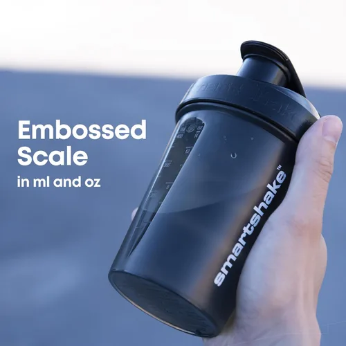 Miniatura 4 de Smartshake Botella mezcladora de proteínas para mezclas de proteínas, paquete de 4 unidades, 13.5 onzas, vasos mezcladores a prueba de fugas