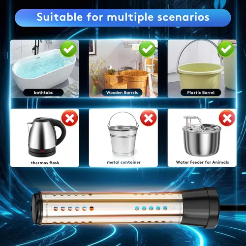 Miniatura 7 de Control del interruptor del calentador de agua y de inmersión, protección contra quemaduras en seco para calentador de cubo, calentador de bañera