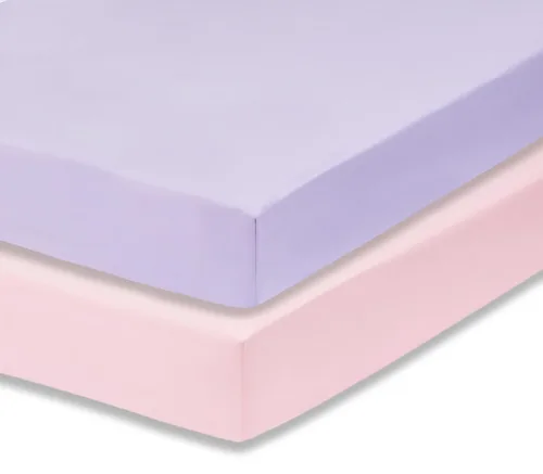 Everyday Kids Paquete de 2 sábanas bajeras para cuna, sábana para bebé de microfibra 100% suave y transpirable, se adapta a colchones de tamaño