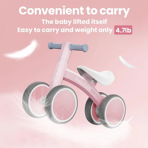 Miniatura 3 de Bicicleta de equilibrio de bebé para niños y niñas de 1 año, primera bicicleta para niños pequeños con 4 ruedas de iluminación coloridas Bicicleta