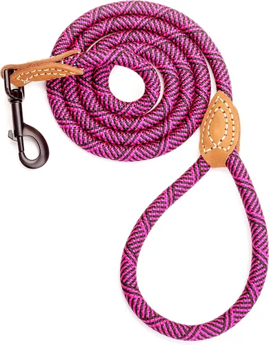 Miniatura 40 de Mile High Life Correa para perro de cuero premium Correa de cuerda resistente Asa de cuero Cierre fuerte de aleación de zinc Perros Mango