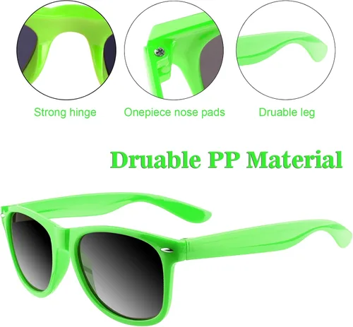 Miniatura 5 de TUPARKA Paquete de 20 lentes de sol para niños a granel para fiestas de verano en la piscina, fiestas de cumpleaños, bolsas de golosinas, color verde