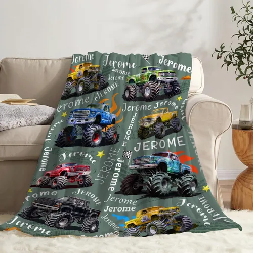 Miniatura 41 de Manta de bebé con texto en inglés «Just A Boy Who Loves Trucks» para niños y niñas, manta súper suave para envolver al recién nacido, acogedora