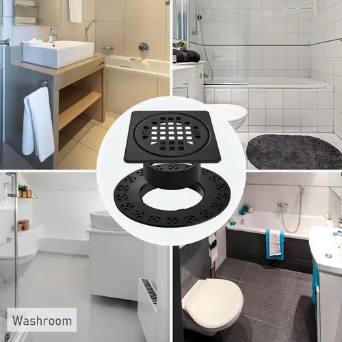 Miniatura 6 de Kit de rejilla de drenaje de 4 pulgadas compatible con Schluter Kerdi-Drain Flange Square Shower Floor Drenaje SS304 de acero inoxidable