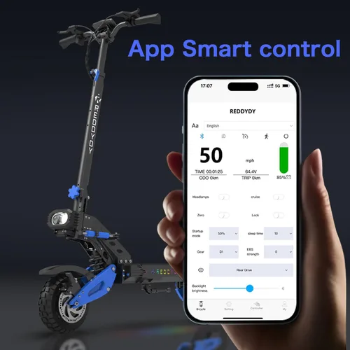 Miniatura 8 de Scooter eléctrico todoterreno – Scooter para adultos de motor dual más rápido de 50 MPH, pico de 5000 W, alcance largo de 55 millas, neumáticos