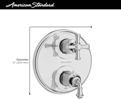 Miniatura 3 de American Standard TU052740.002 Delancey - Desviador de ducha integrado con 2 manijas solamente, cromo pulido Cromado