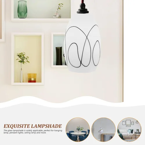 Miniatura 7 de OSALADI Elegante pantalla de cristal moderna lámpara colgante pantalla reemplazo lámpara cubierta para la luz de techo sala de estar