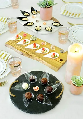 Miniatura 6 de 240 cucharas de plástico para aperitivo de lágrima, color negro para servir postres, pasteles, aperitivos, porciones pequeñas, reutilizables