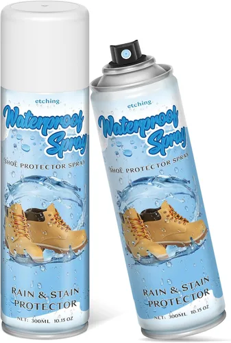 etching Paquete de 2 protectores de zapatos, spray protector de gamuza, protección impermeable para zapatos, botas, bolsos, bolsos, gamuza, cuero,