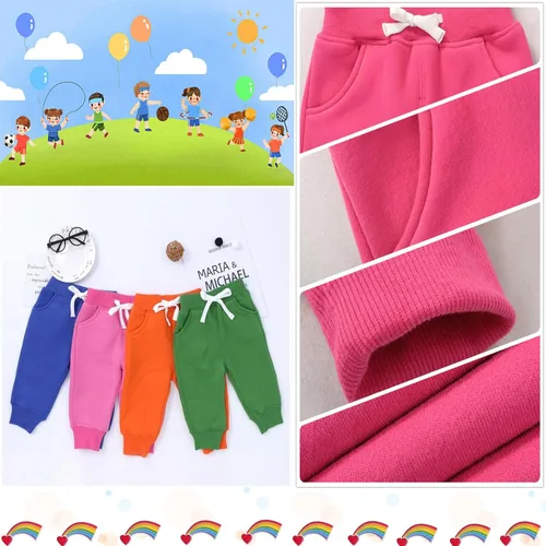 Miniatura 4 de CuteOn Unisex Toddler Jogger Pants Kids Cotton Elastic Waist Winter Baby Sweatpants Pants 1-5Years