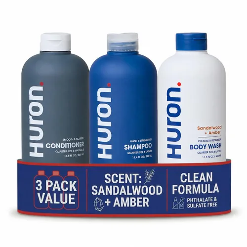 Miniatura 12 de Huron Hair Duo Juego de champú y acondicionador nutritivo para hombres Limpia, fortalece e hidrata Sin sulfatos ni parabenos, vegano