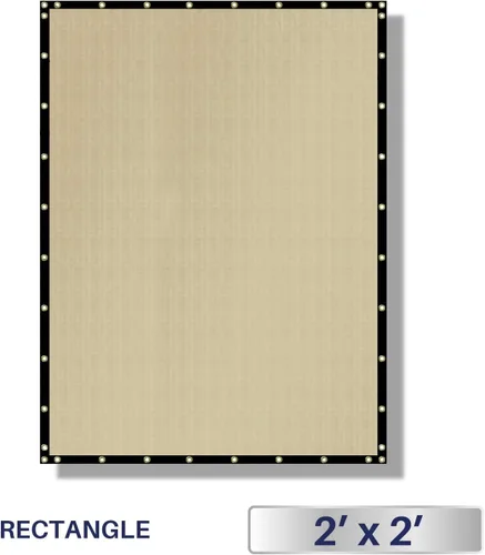 Miniatura 2 de Windscreen4less 2 x 2 pies, toldo de sol resistente de 480GSM impermeable con borde recto para toldo al aire libre, bloque UV para césped, patio