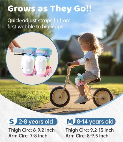 Miniatura 6 de Rodilleras y coderas con protectores de muñeca Simply Kids, tecnología HardSoft. Juego de equipo de protección certificado CPSIA. Rodilleras