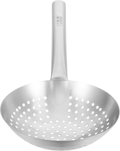 Miniatura 9 de Yardwe Cuchara coladora de acero inoxidable gruesa de 16.14 pulgadas con filtro de malla fina, accesorio de cocina multifuncional para filtrar