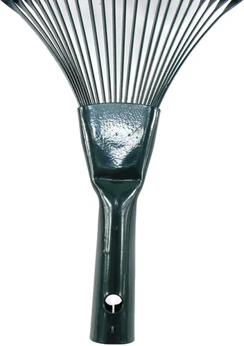 Miniatura 7 de Rastrillo de ventilador de acero mejorado de 16.5 in con 22 dientes para césped de jardín, patio y patios, rastrillo de hojas de alto carbono