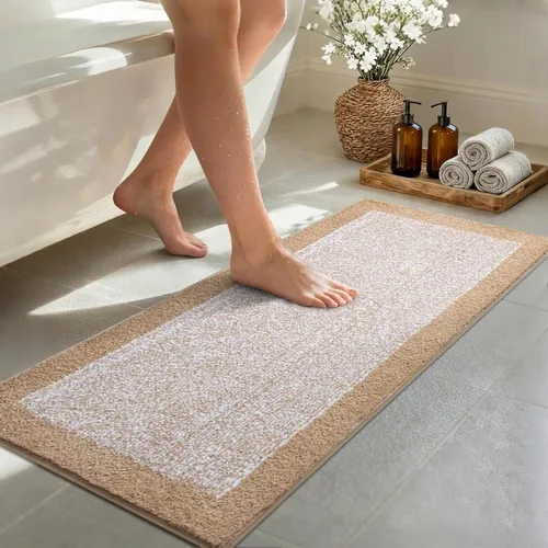 Miniatura 51 de Alfombras de baño de 17 x 24 pulgadas, antideslizantes, lavables, color gris, para bañera, tapete de baño para baño, tapete suave y absorbente