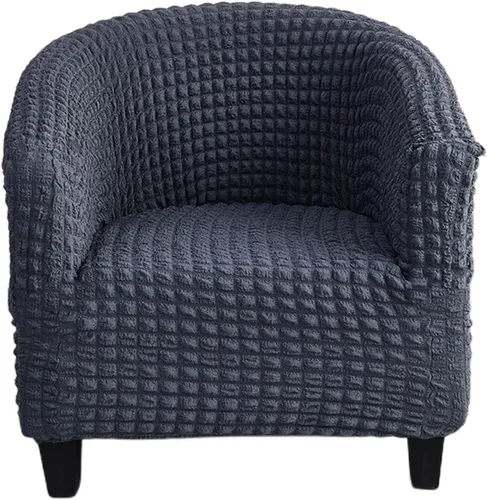 Miniatura 10 de OQHAIR Funda para silla de club de jacquard elástico, 1 pieza, antideslizante, lavable a máquina, funda para silla de club, funda antiarañazos