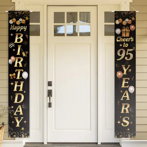 Miniatura 10 de Cartel de Feliz cumpleaños para la puerta, color negro