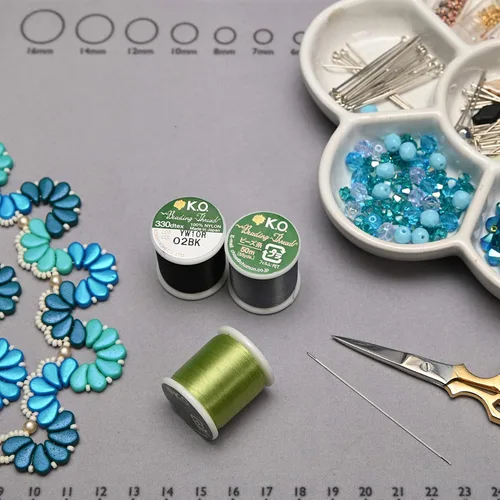 Miniatura 4 de KO Hilo de nailon para cuentas, color verde manzana, japonés previamente encerado 100% nailon, 330TEX, resistente a enredos, carrete de 50 m / 55