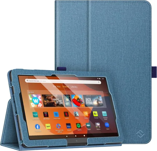 Miniatura 35 de Fintie - Funda tipo libro para tableta Amazon Fire HD 10 y Fire HD 10 Plus (solo compatible con versión de 11ª generación 2021), Funda de pie