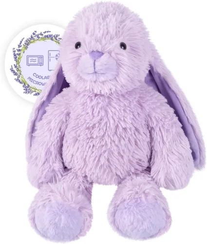 Miniatura 10 de SuzziPals Almohadilla térmica de conejo rosa calentable y refrigerable para calmar y relajar, peluche de conejo rosa lavanda para molestias