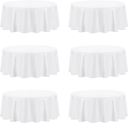 Miniatura 9 de PureFit - Juego de 6 manteles rectangulares negros de 60 x 102 pulgadas para mesas de 6 pies, manteles de lino resistentes a manchas y arrugas