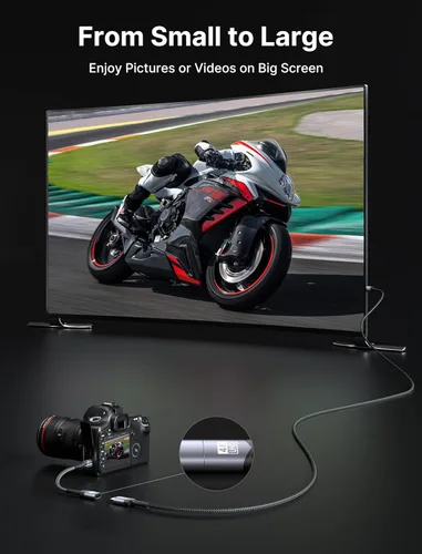 Miniatura 4 de JSAUX Paquete de 2 adaptadores Mini HDMI a HDMI, cable Mini HDMI macho a HDMI hembra con 4K 60Hz HDR 3D 18Gbps, compatible con cámara, videocámara