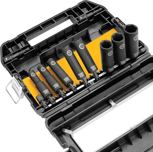 Miniatura 2 de DEWALT - Juego de dados de impacto, 1/2 unidad, 10 piezas, adaptador de vaso de impacto de 1/4" a 1/2" (DW22812)