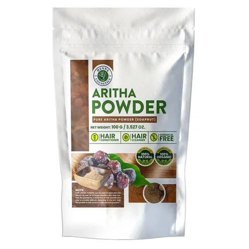 Soapnut Powder (Aritha) | 3.53 oz (3.23 onzas) | Acondicionador crudo, sin OMG, para cabello y piel | 100% natural, puro, orgánico