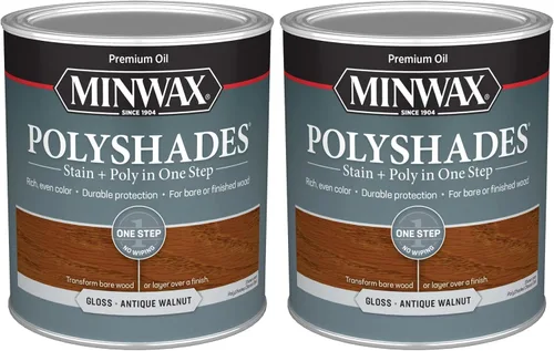 Miniatura 33 de Minwax PolyShades Tinte de Madera + Acabado de Poliuretano – Cuarto, Roble Misión, Brillo Mission Oak