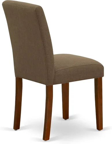 Miniatura 8 de East West Furniture HLAB5-MAH-18 - Juego de mesa y sillas de cocina de 5 piezas, incluye una mesa de comedor redonda con pedestal y 4 sillas
