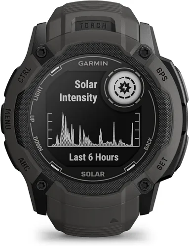 Miniatura 2 de Garmin Instinct 2X Solar, reloj inteligente GPS resistente, linterna incorporada, capacidad de carga solar, GNSS multibanda, grafito, NA/AUS/NZ