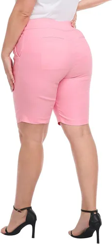 Miniatura 4 de HDE Women's Plus Size Bermuda Shorts Mid Rise 10" Inseam Shorts with Pockets