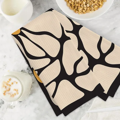 Miniatura 7 de Juego de 2 toallas de cocina abstractas bohemias florales de los años 70, toallas de mano de secado rápido para cocina, regalos para mujeres
