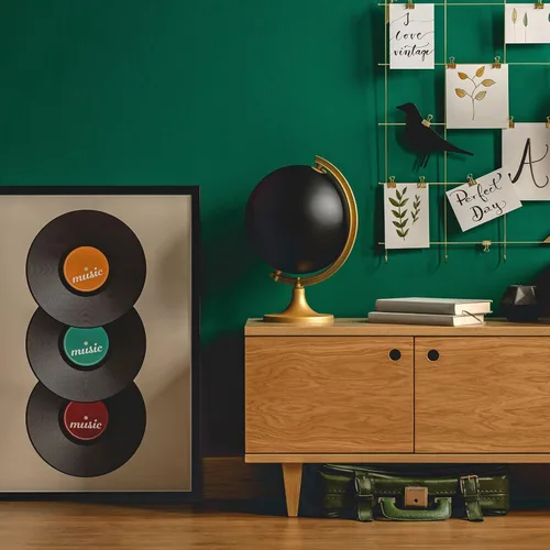 Miniatura 6 de PATIKIL Discos de vinilo en blanco, 7 pulgadas, paquete de 6 discos de vinilo falsos para decoración estética de pared, discos decorativos para sala