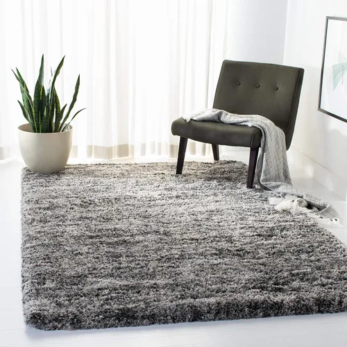 Miniatura 7 de SAFAVIEH Iceland Shag Collection Alfombra Pasillo - 2' x 8', Crema y Gris, Diseño Moderno, Fácil Cuidado, 2.5 pulgadas de Grosor, Ideal para Áreas
