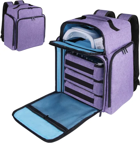 Mochila organizadora de esmalte de uñas con capacidad para 108 botellas (0.5 onzas líquidas) y una lámpara de uñas, con 3 bolsas de almacenamiento